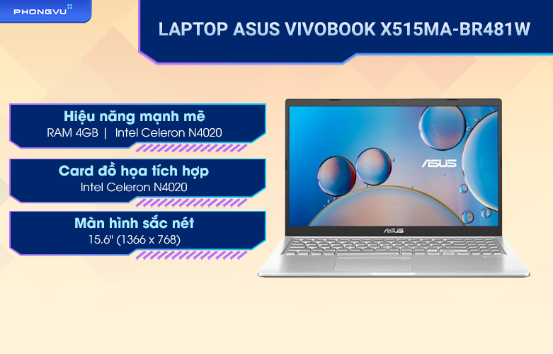 Laptop Asus Vivobook X515MA-BR481W (N4020) (Bạc)