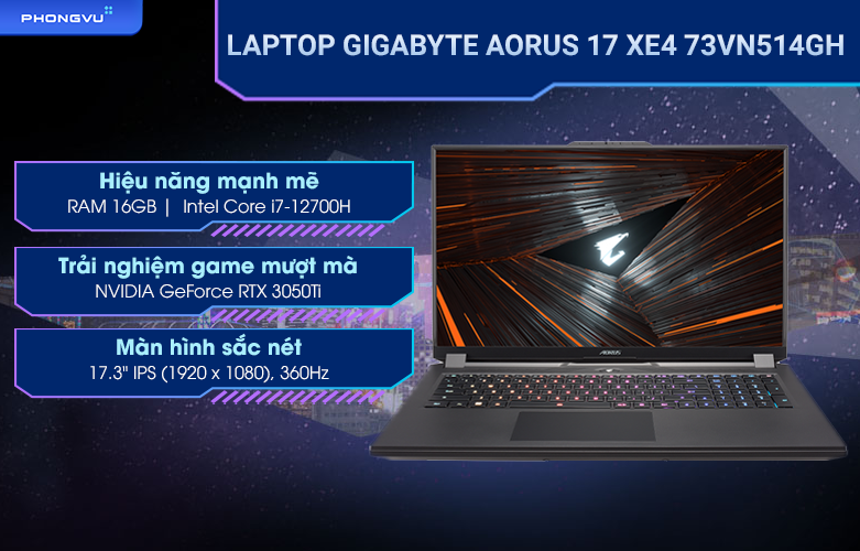 Laptop GIGABYTE AORUS 17 XE4 73VN514GH
