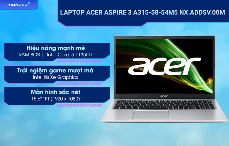 Laptop ACER Aspire 3 A315-58-54M5 NX.ADDSV.00M
