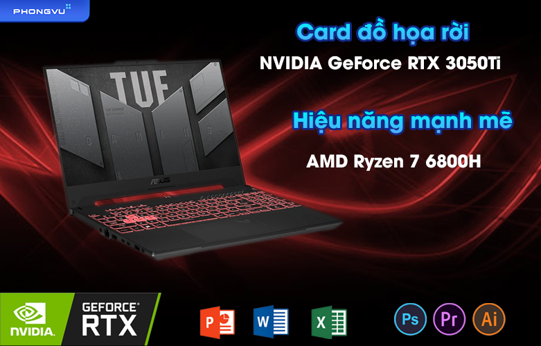 Laptop Asus TUF Gaming FA507RE-HN007W | Hiệu năng mạnh mẽ, card đồ họa rời hiện đại