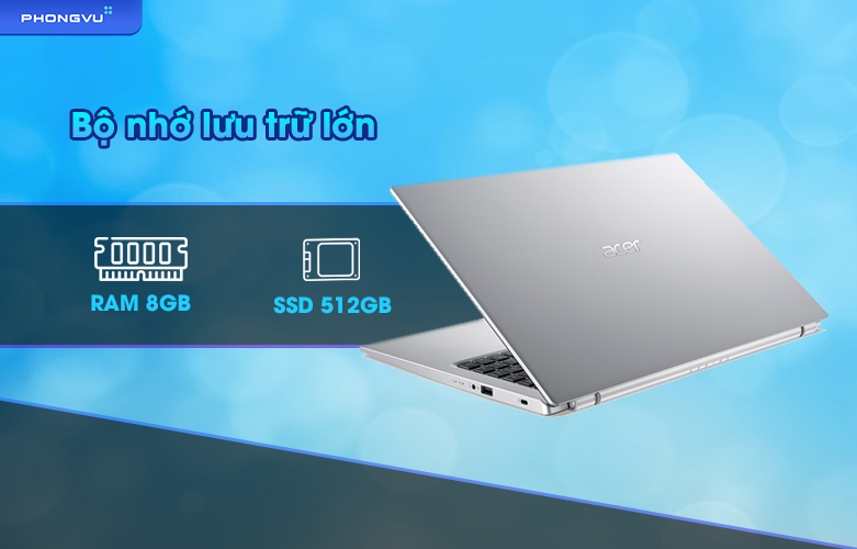 Laptop ACER Aspire 3 A315-58-54M5 NX.ADDSV.00M | Bộ nhớ lưu trữ lớn, RAM đa nhiệm