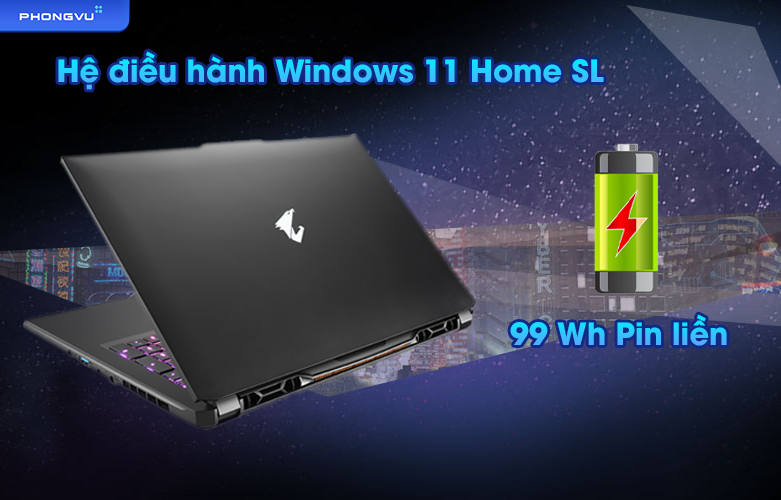 Laptop GIGABYTE AORUS 17 XE4 73VN514GH | Dung lượng pin lớn
