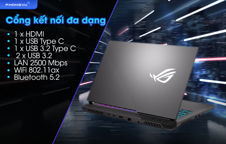 Laptop ASUS ROG Strix G15 G513RM-HQ055W | Cổng kết nối dạng