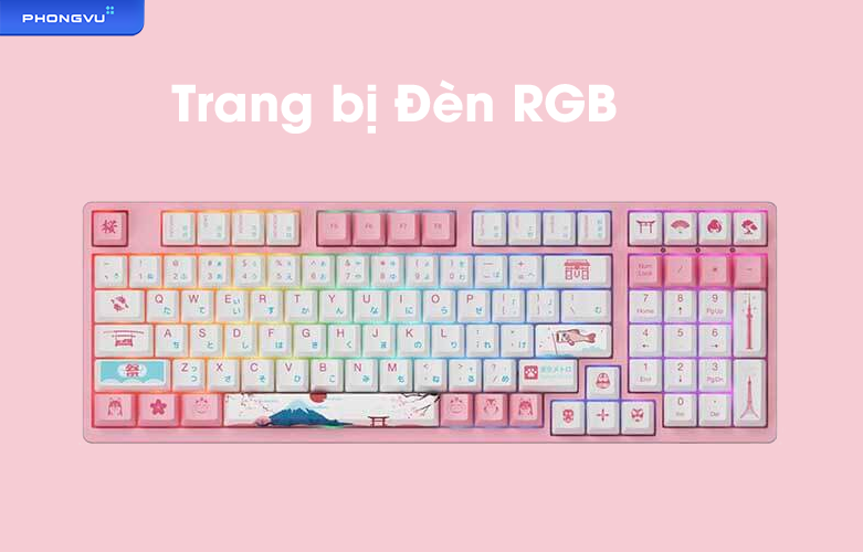 Bàn phím cơ không dây AKKO 3084B Plus World Tour Tokyo R2 | Đèn RGB