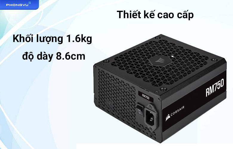 Nguồn máy tính Corsair RM750 2021 CP-9020234-NA | Khối lượng nhẹ thiết kế cao cấp