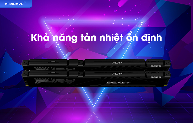 Ram Desktop Kingston FURY Beast K2 32GB DDR5 KF556C40BBK2-32 | Tản nhiệt ổn định