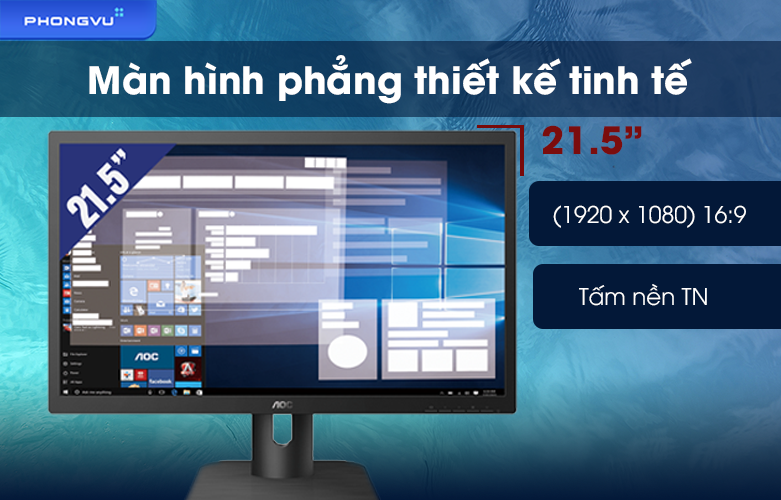 Màn hình LCD AOC 22E1H | Màn hình phẳng thiết kế tinh tế