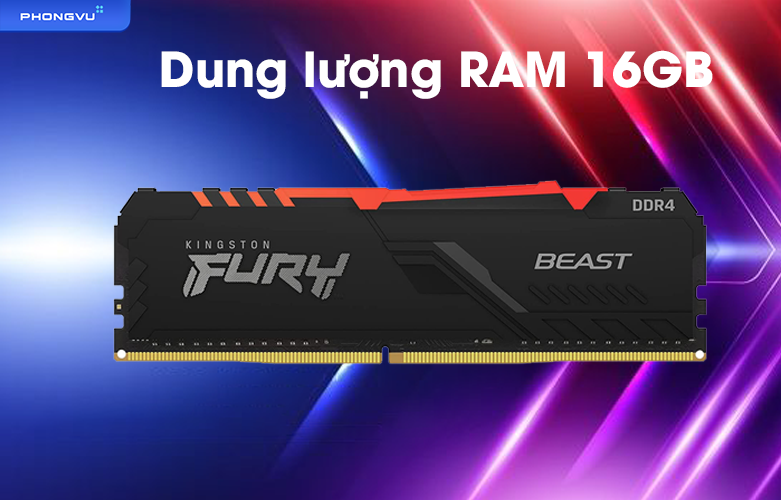 Ram laptop Desktop Kingston Fury Beast Black RGB 16GB DDR4 | Dung lượng Ram lớn