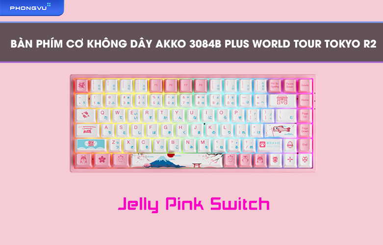 Bàn phím cơ không dây AKKO 3084B Plus World Tour Tokyo R2