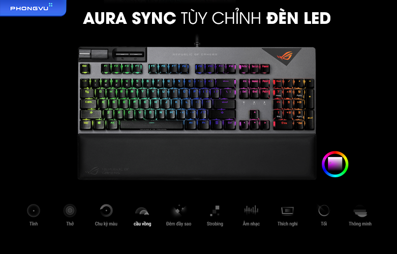 Bàn phím cơ Asus ROG Strix Flare II NX Blue Switch | Aura sync