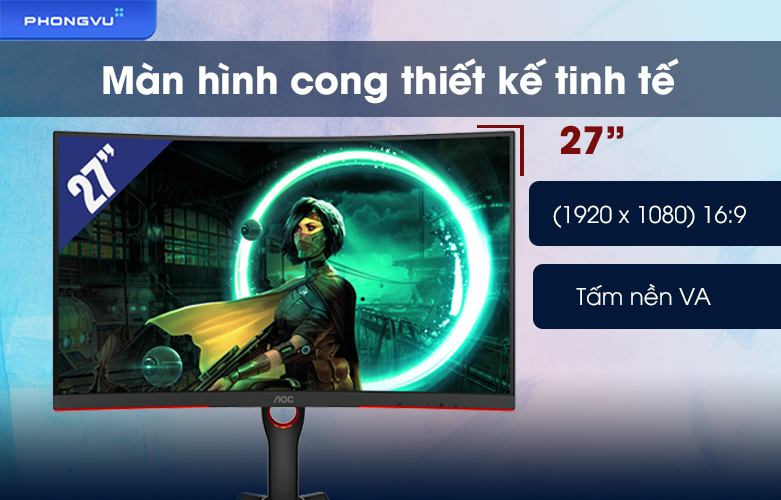 Màn hình LCD AOC C27G3  | Màn hình cong tinh tế