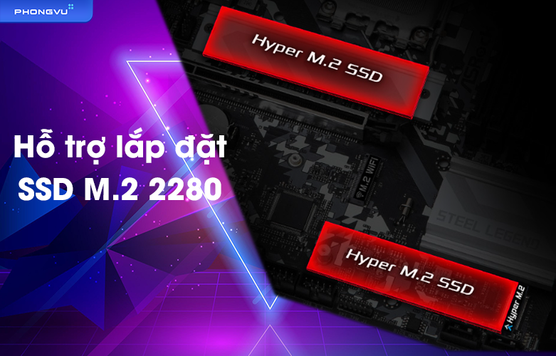 Mainboard ASROCK B660 STEEL LEGEND | Hỗ trợ lắp đặt SSD