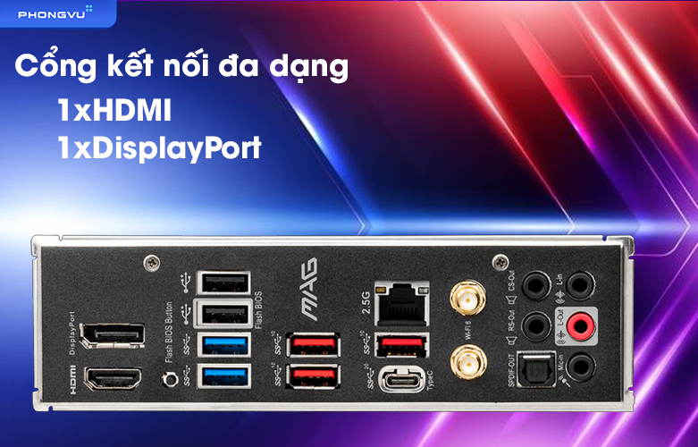 Mainboard MSI MPG Z690 TOMAHAWK WIFI | Cổng kết nối đa dạng