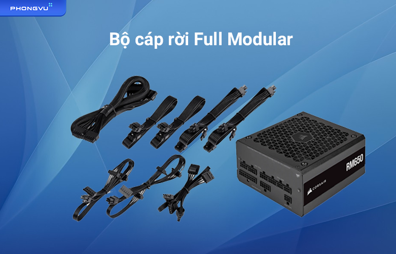 Nguồn máy tính CORSAIR RM650 2021 CP - 9020233 - NA | Bộ cáp rời Full Modular