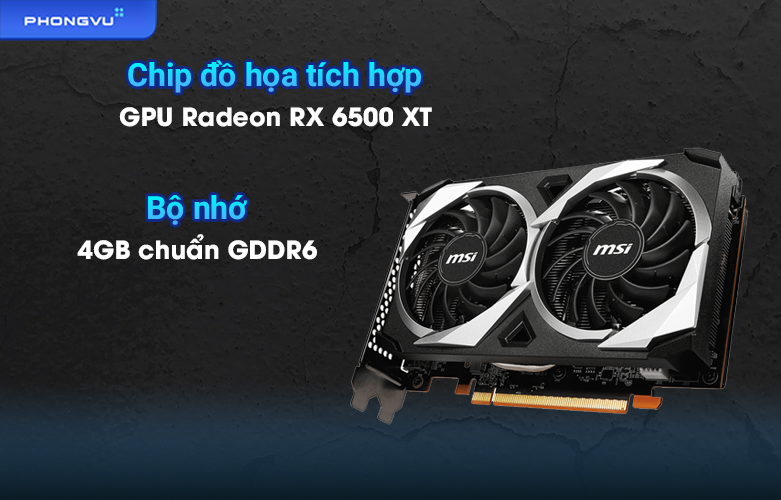 Card màn hình VGA MSI RTX 6500XT MECH OC | Chip đồ họa hiện đại