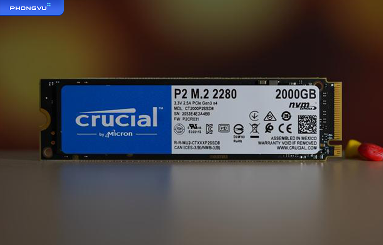 Ổ cứng SSD Crucial P2  2TB  3D NAND NVMe PCIe M.2 | Hiệu năng vượt trội