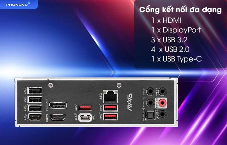 Mainboard MSI MAG B660M MORTAR DDR5 | Cổng kết nối đa dạng