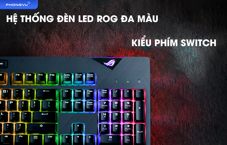 Bàn phím cơ Asus ROG Strix Flare II NX Blue Switch | Hệ thống led đa màu