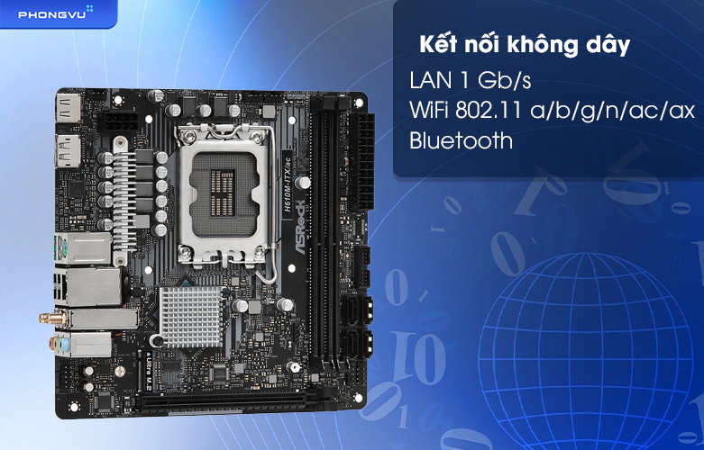 Mainboard Asrock H610M-ITX/AC | Kết nối không dây