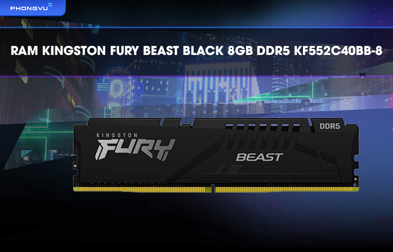 Ram Desktop Kingston FURY Beast Black 8GB DDR5