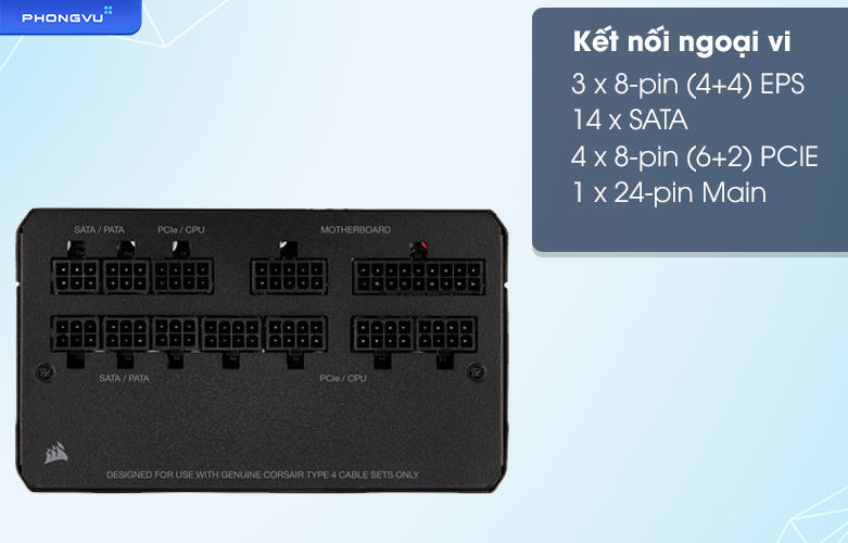 Nguồn máy tính Corsair RM850x 2021 CP-9020200-NA | Kết nối ngoại vi