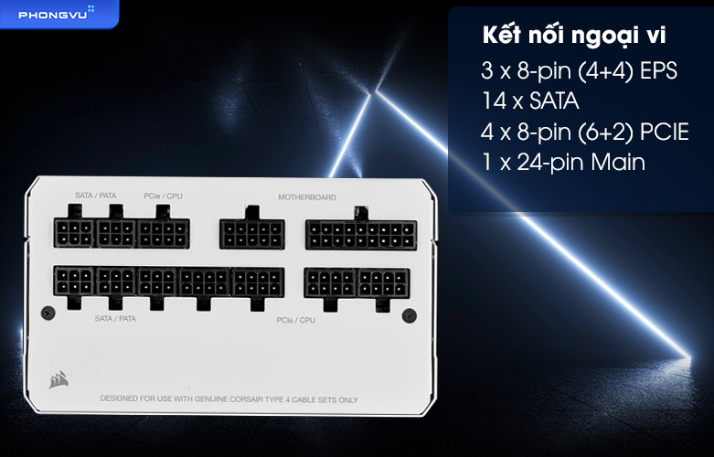 Nguồn máy tính CORSAIR RM750 White 2021 CP -9020231 -NA | Kết nối ngoại vi