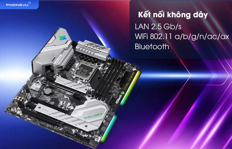 Mainboard ASROCK Z690 STEEL LEGEND WiFi 6E | Kết nối không dây