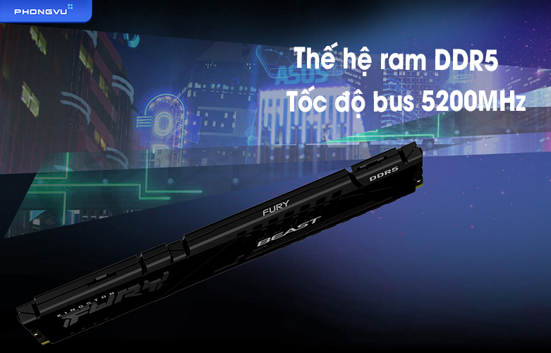 Ram Desktop Kingston FURY Beast Black 8GB DDR5 | Thế hệ ram hiện đại