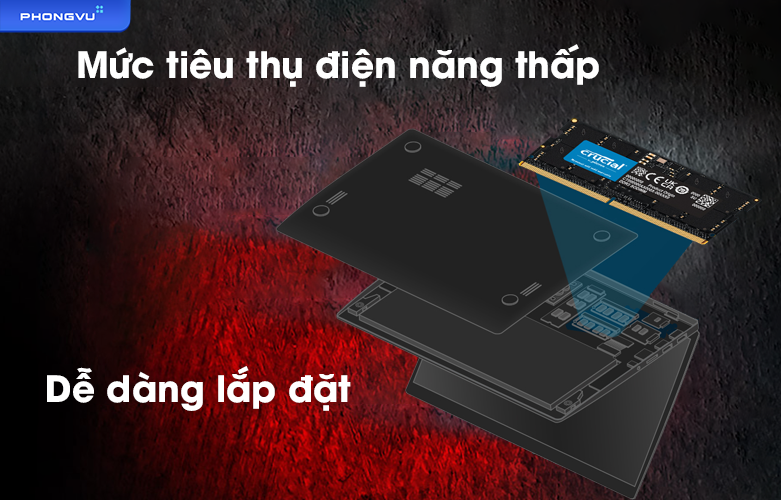 Ram Laptop DDR5 Crucial 16 GB | Mức tiêu thụ điện năng