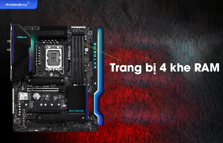Mainboard ASROCK Z690 EXTREME WiFi 6E | Trang bị 4 khe ram