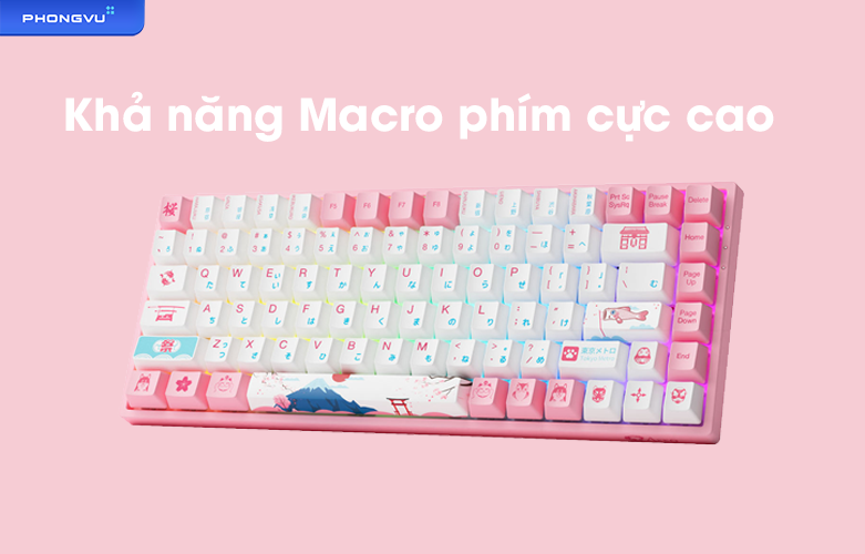 Bàn phím cơ không dây AKKO 3084B Plus World Tour Tokyo R2 | Khả năng marco