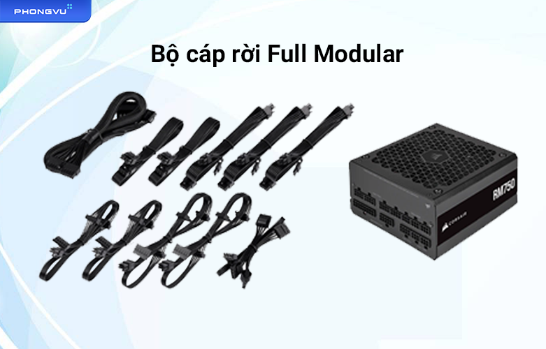 Nguồn máy tính Corsair RM750 2021 CP-9020234-NA | Bộ cáp rời Full Modular