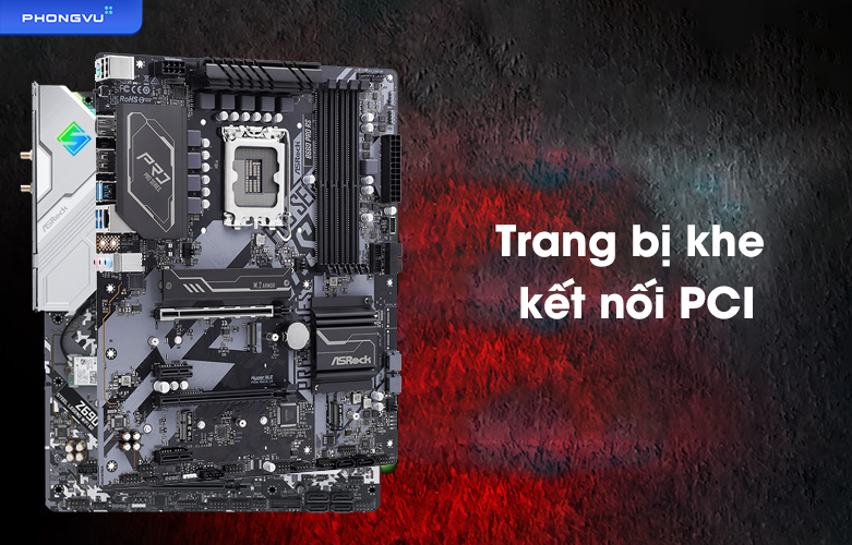 Mainboard ASROCK B660 PRO RS | Trang bị khe kết nối PCI