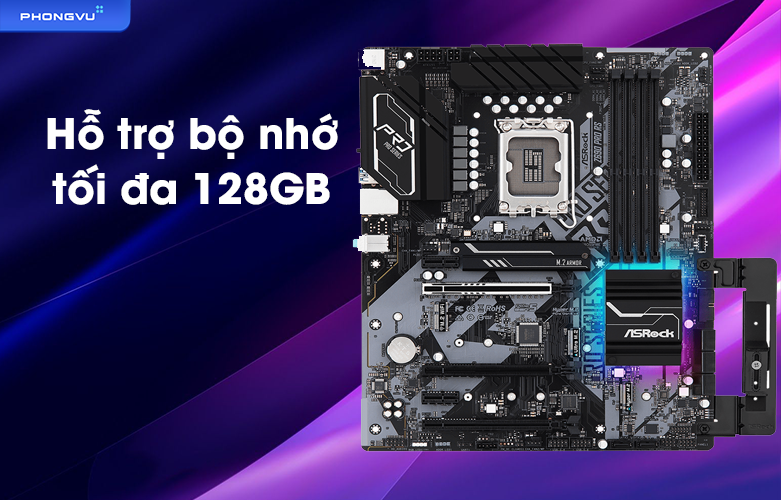 Mainboard Asrock Z690 PRO RS | Hỗ trợ bộ nhớ khủng