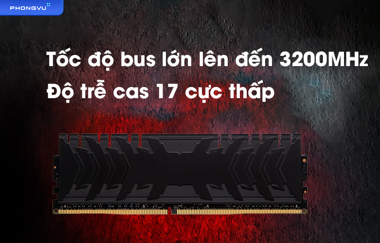 Ram Desktop Kingston HyperX Predator RGB 32GB DDR4 3200MHz (HX432C16PB3K2/32) | Tốc độ bus 3200MHZ