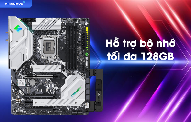 Mainboard ASROCK Z690 STEEL LEGEND WiFi 6E | Hỗ trợ bộ nhớ lớn