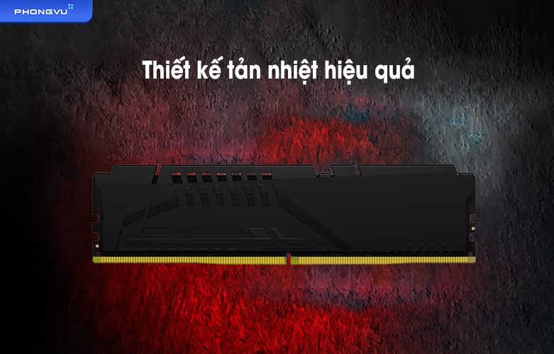 Ram Desktop Kingston Fury Beast Black 16GB DDR5 | Tản nhiệt hiệu quả