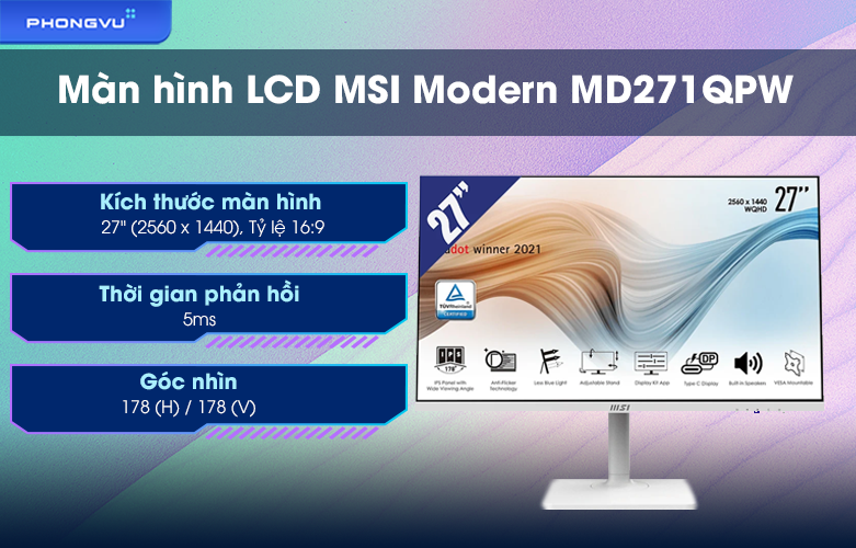 Màn hình MSI 27'' Modern MD271QPW