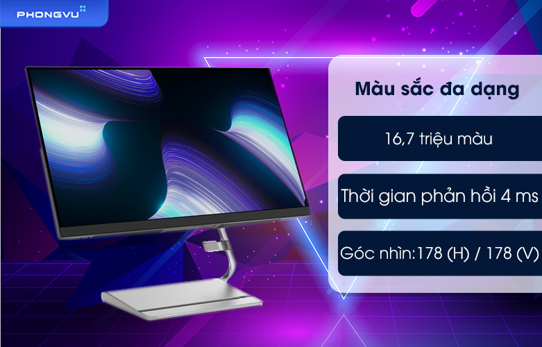 Màn hình LCD Lenovo 23.8 inch Q24i-20 66EEGAC3VN | Màu sắc đa dạng