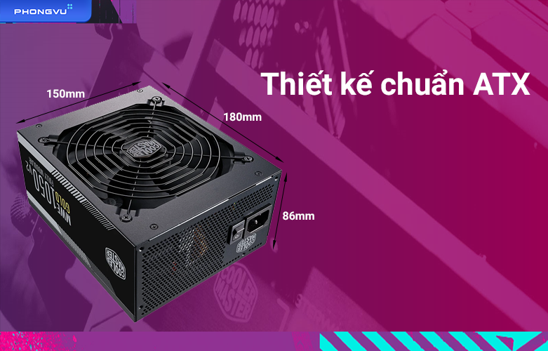 Nguồn máy tính Cooler Master MWE Gold V2 FM 1050W | Thiết kế chuẩn ATX