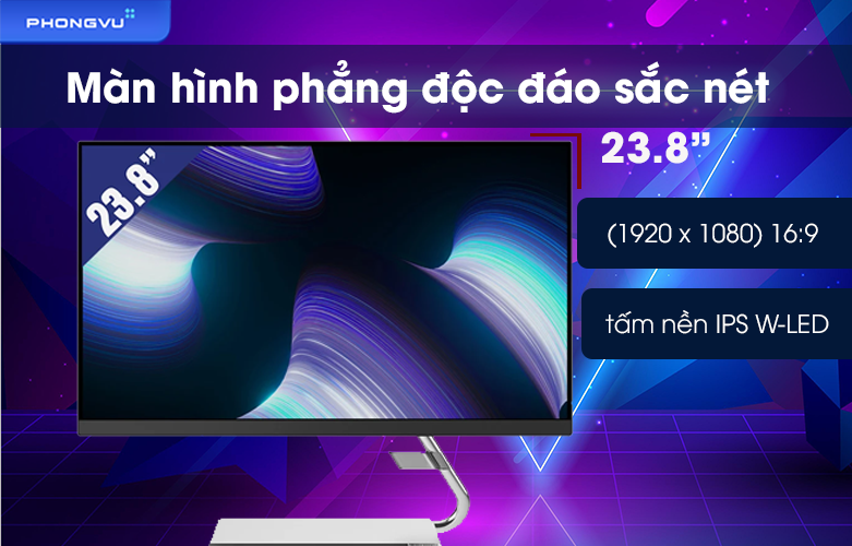 Màn hình LCD Lenovo 23.8 inch Q24i-20 66EEGAC3VN | Màn hình phẳng sắc nét