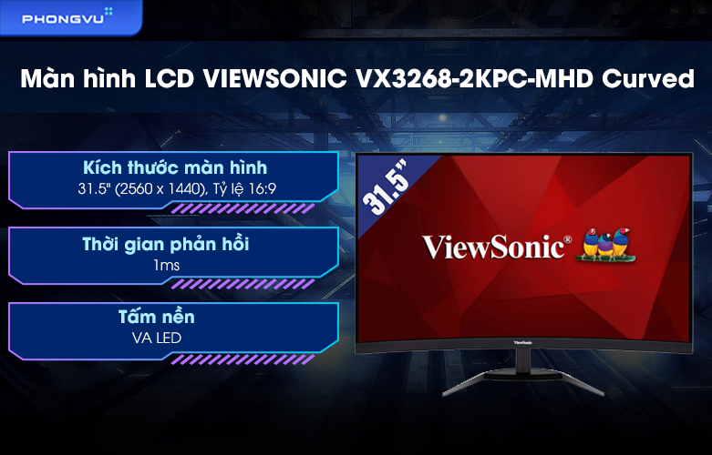 Màn hình LCD Viewsonic 31.5 inch VX3268-2KPC-MHD Curved