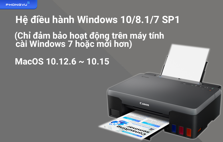 Máy in phun màu Canon G1020 | Hệ điều hành
