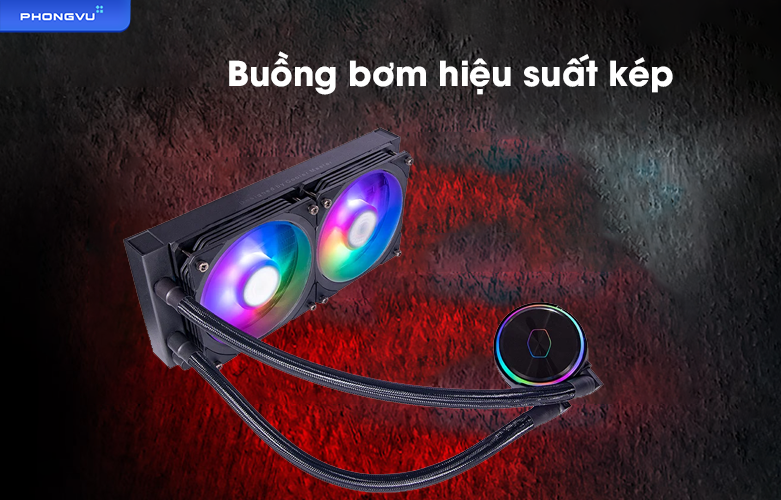 Tản nhiệt CPU CM Masterliquid Flux360 | Buồng bơm hiệu suất kép
