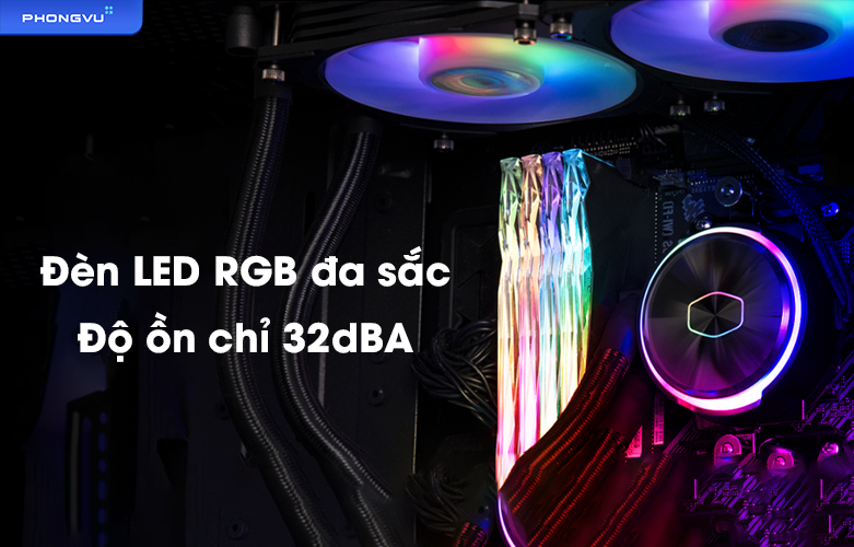 Tản nhiệt CPU CM Masterliquid Flux240 | Đèn led RGB đa sắc