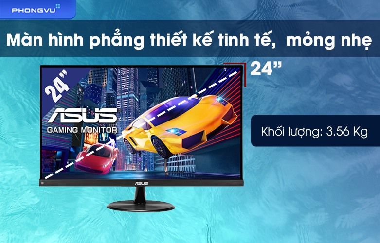 Màn hình LCD Asus 24inch VP249QGR | Màn hình thiết kế tinh tế mỏng nhẹ