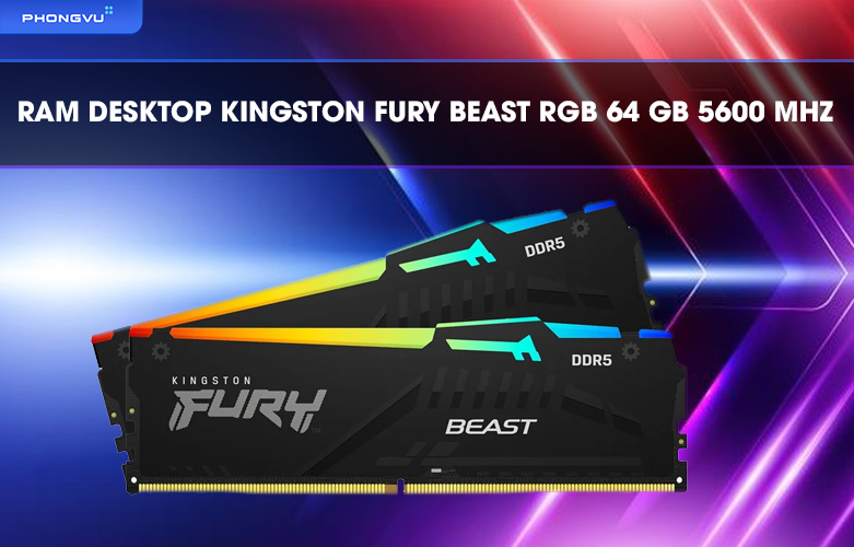 RAM desktop KINGSTON Fury Beast RGB 64 GB 5600 MHz DDR5 