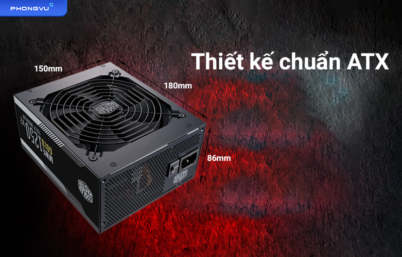 Nguồn máy tính Cooler Master MWE Gold V2 FM 1250W | Thiết kế chuẩn ATX