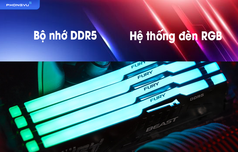 RAM desktop KINGSTON Fury Beast RGB 64 GB 5600 MHz DDR5  | Bộ nhớ thế hệ mới