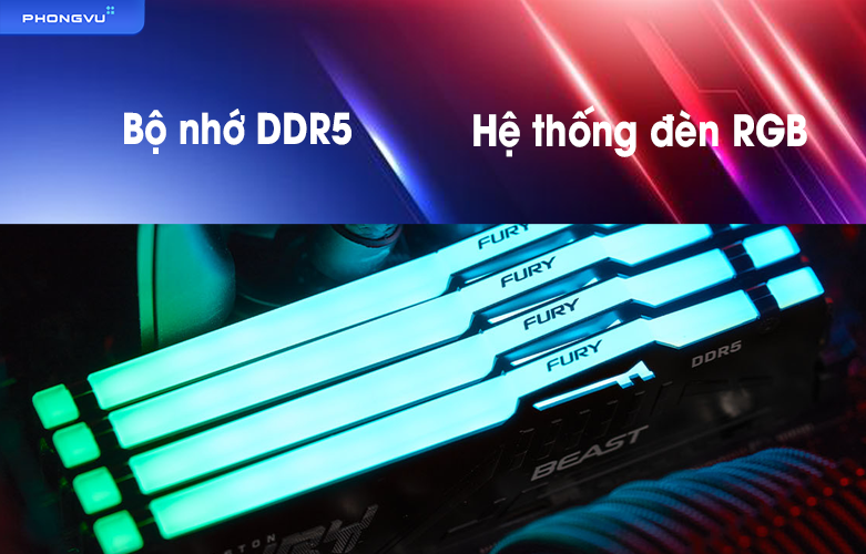 RAM desktop KINGSTON Fury Beast RGB 64 GB 5600 MHz DDR5 | Bộ nhớ thế hệ mới